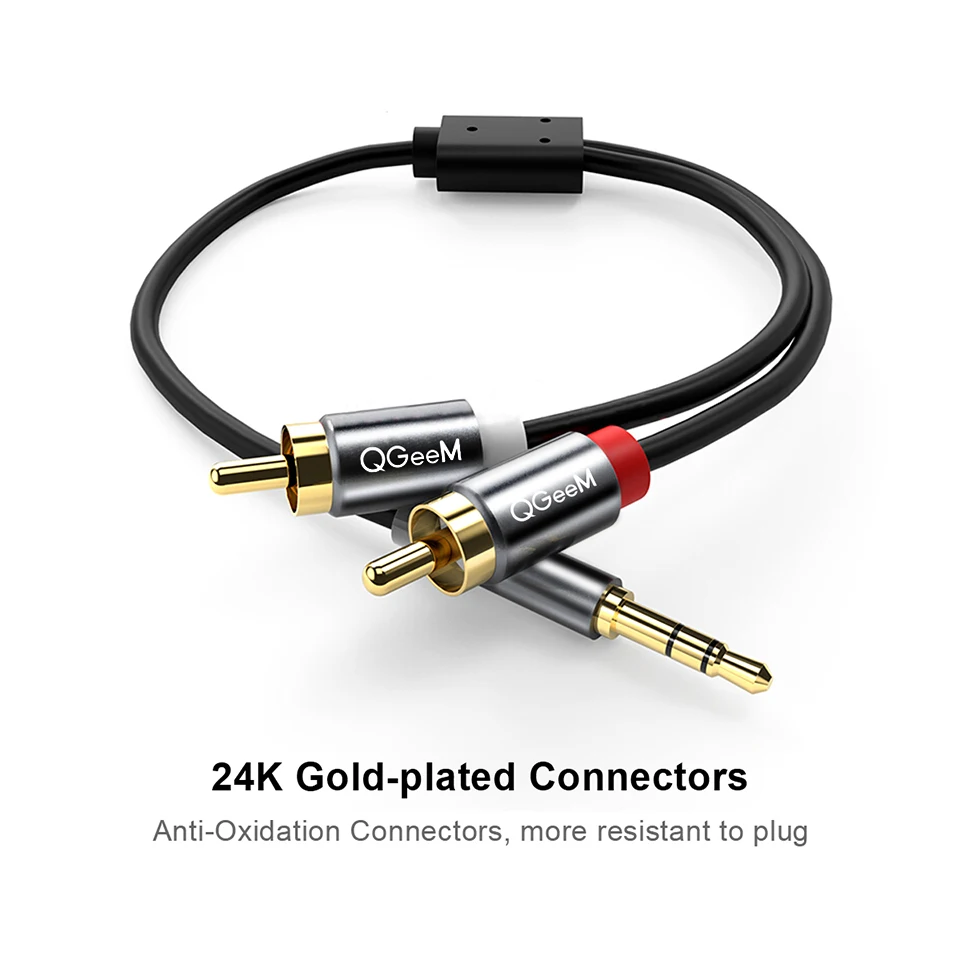 QGeeM RCA Cable 2RCA to 3.5 Au - Home Cinema Amplifier recension och pris