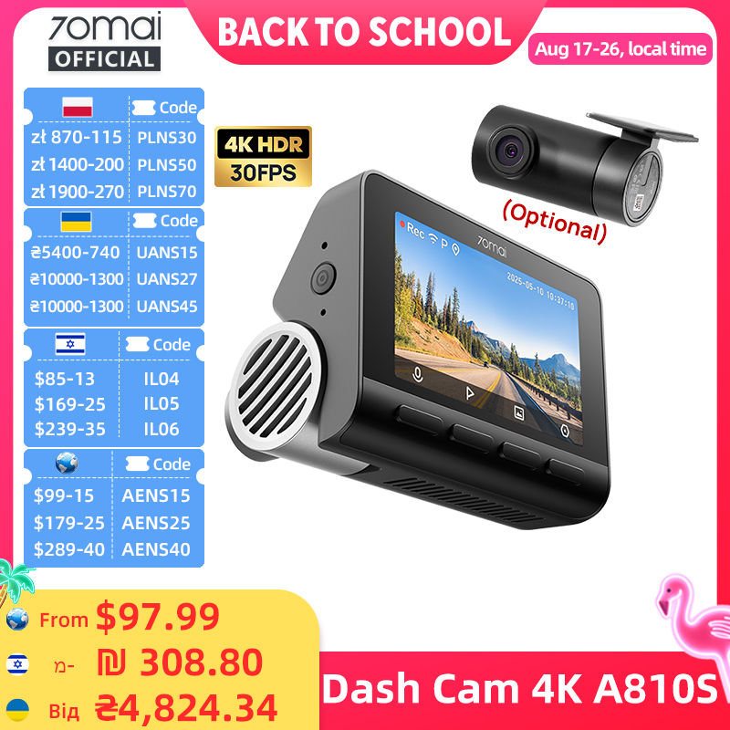 70mai Dash Cam A810S 4K HDR GP - Home Cinema Blu Ray Sony recension och pris