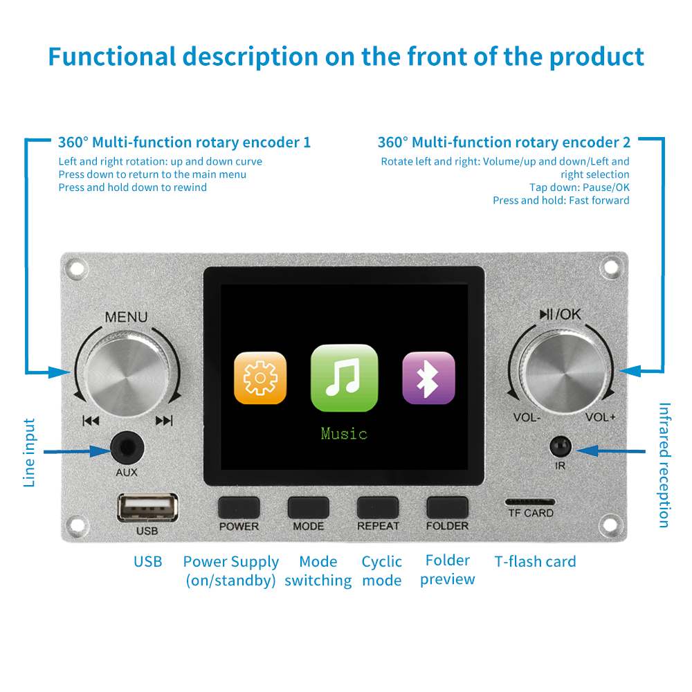 2.8 inch TFT Color Screen Blue - Surround Sound Decoder recension och pris