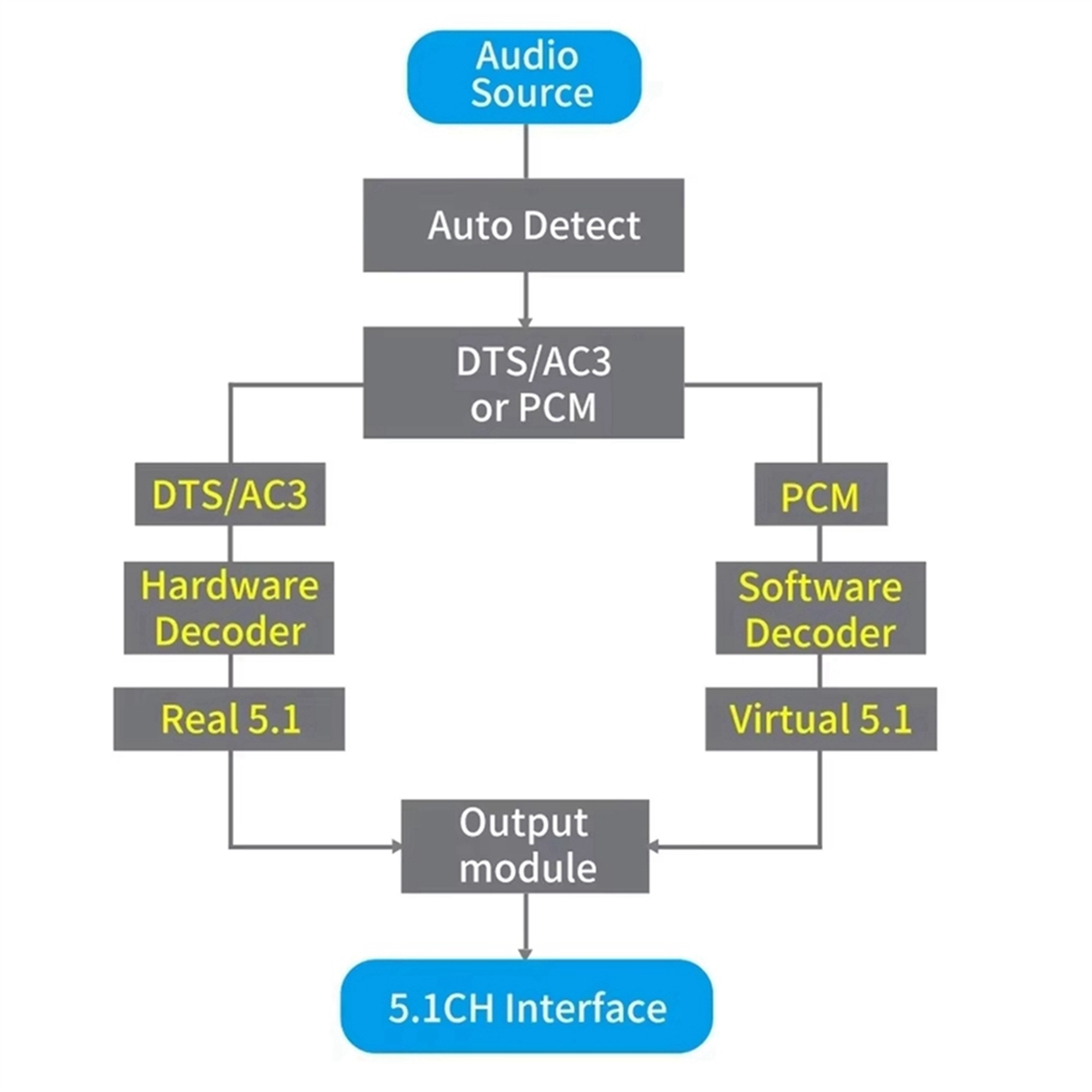 AU47-DAC651C 5.1 Audio Decoder - Surround Sound Decoder recension och pris