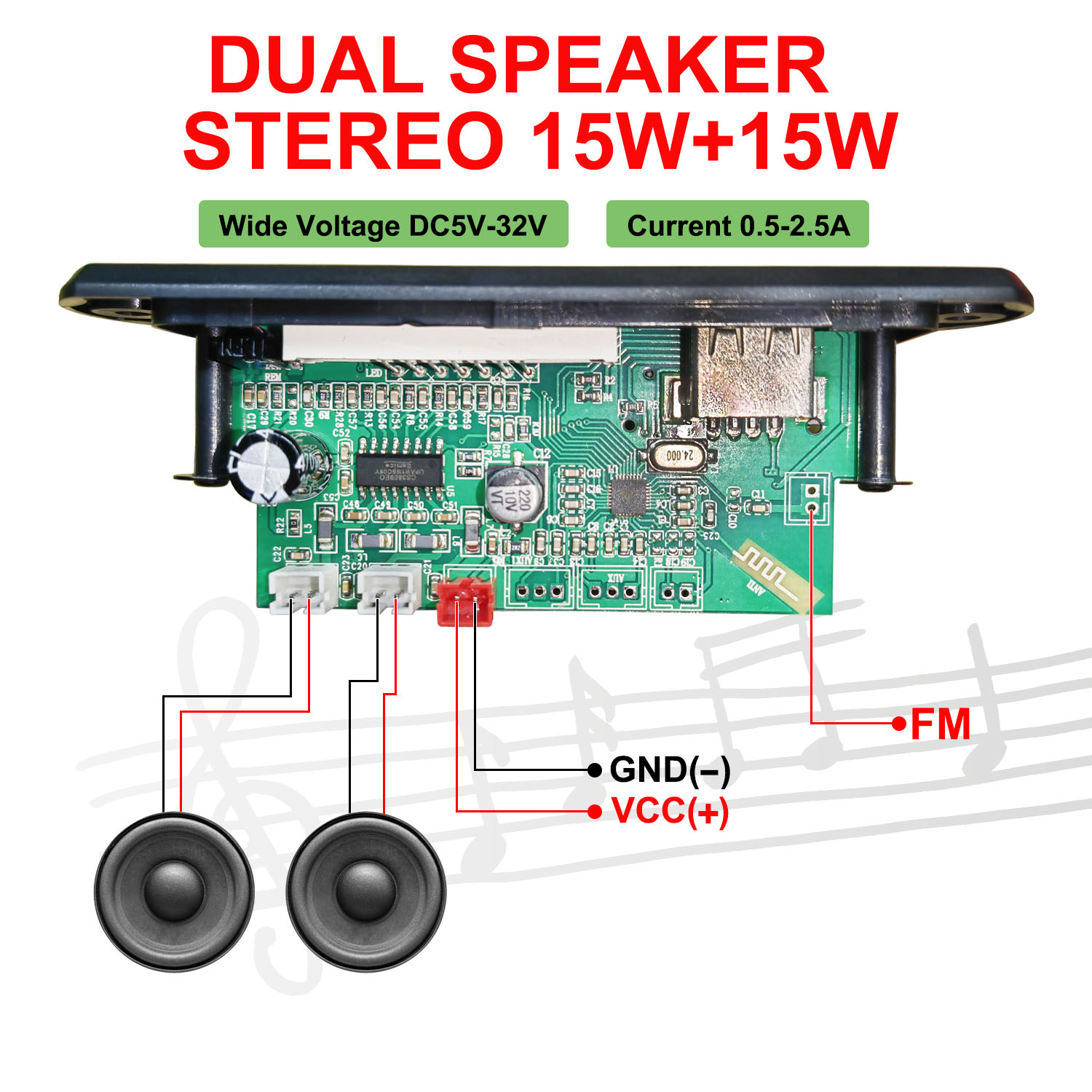 DC 5V-32V 30W Bluetooth5.0 Amp - Surround Sound Decoder recension och pris