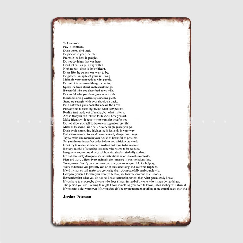 Jordan Peterson Quotes Metal S - Home Cinema Quotes recension och pris