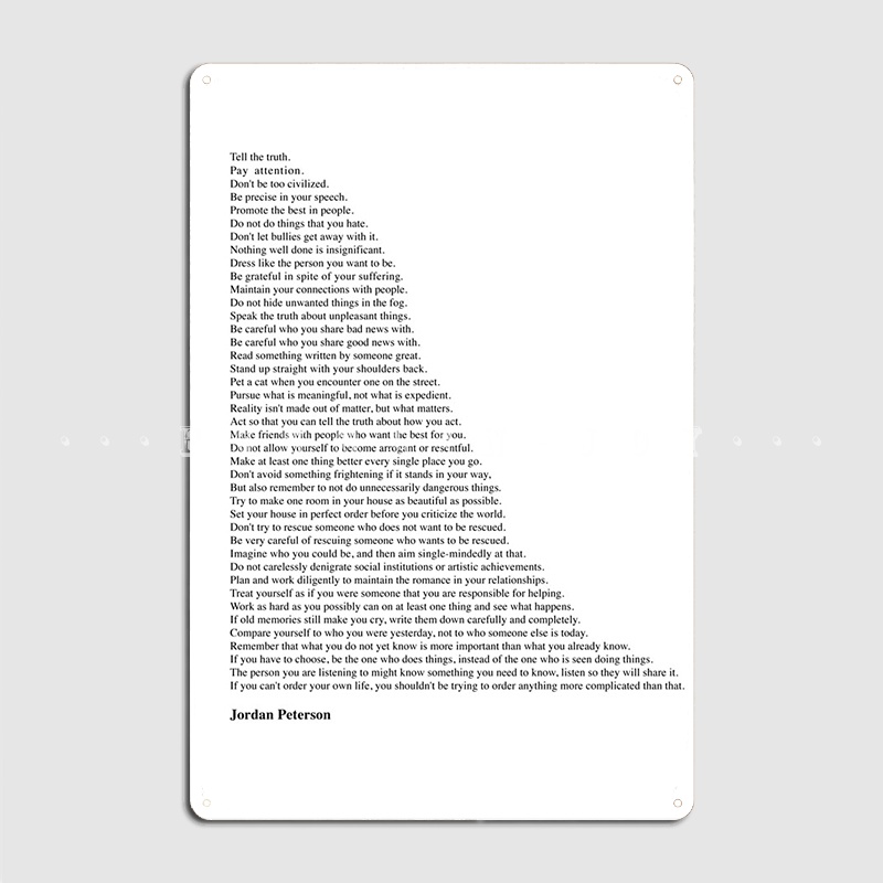 Jordan Peterson Quotes Metal S - Home Cinema Quotes recension och pris