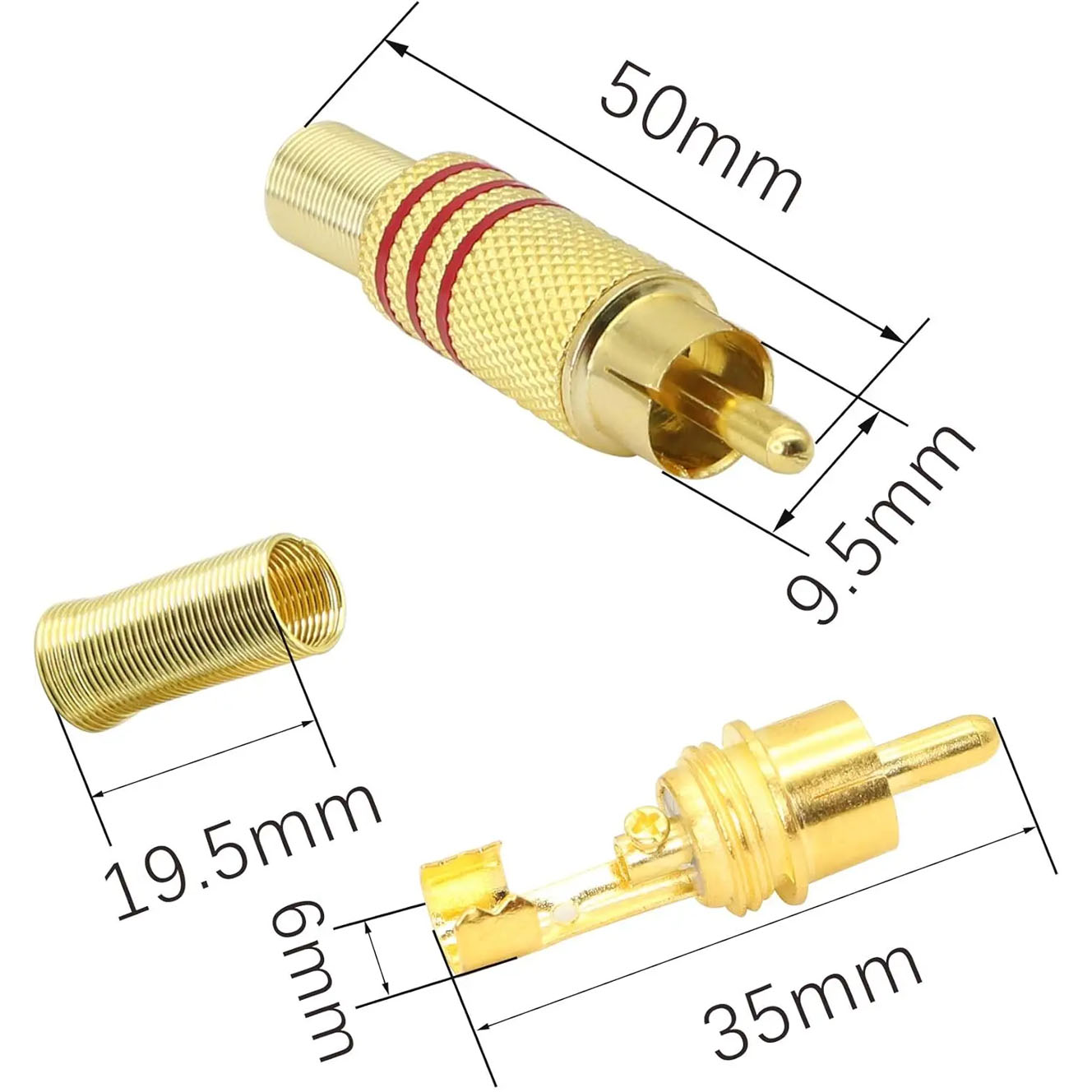 4PCS RCA Plug Gold Plated Sold - Home Cinema Amplifier recension och pris